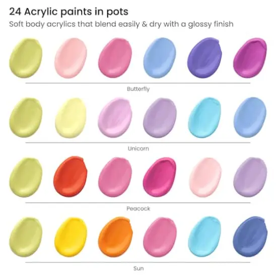 Arteza&reg; Kids Canvas Paint Kit, 4 8x8 Canvas with Brushes & Paints Fantasy {4}