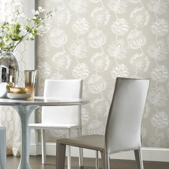 RoomMates Batik Jacobean Peel & Stick Wallpaper Beige and White {7}