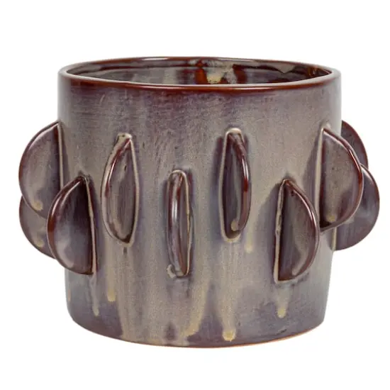 Hello Honey&reg; 7" Brown Reactive Glaze Stoneware Planter {5}