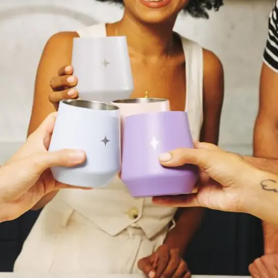 JoyJolt&reg; 12oz. Vacuum Insulated Stemless Wine Tumbler with Lid Purple {9}