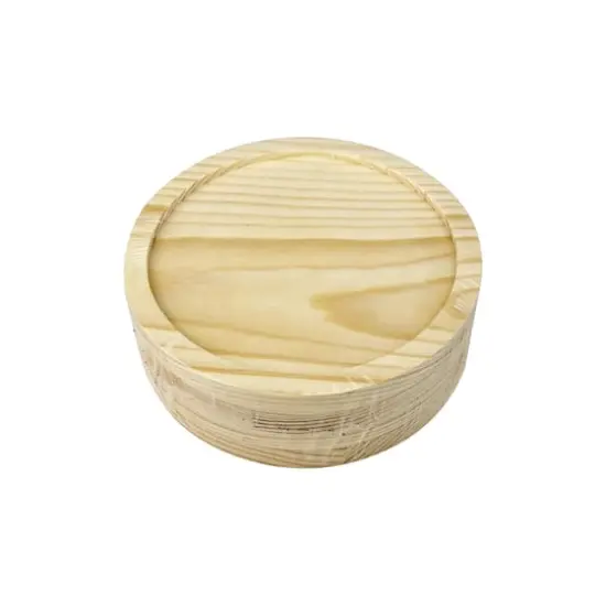 Round Welled Pinewood Coasters, 4ct. by Make Market&reg; {4}