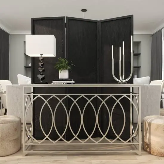 15" Silver Stainless Steel Abstract U-Shaped Candelabra {15}