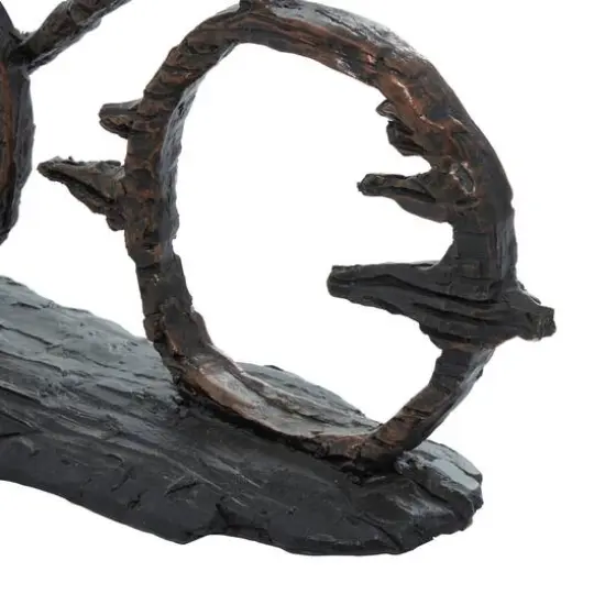 21" Brass Polystone Industrial Bicycle Sculpture {7}