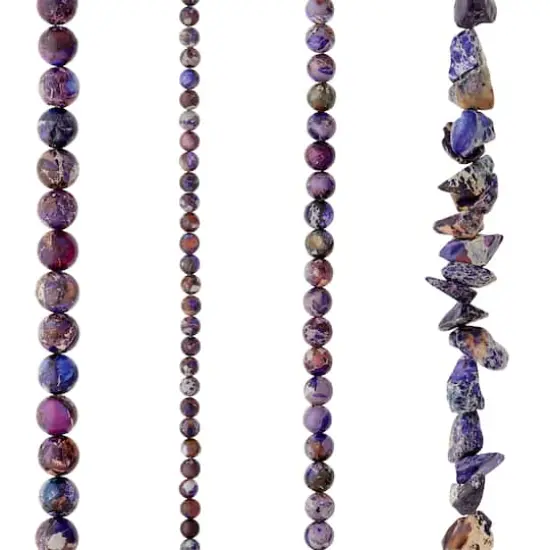 Dark Purple Jasper Semi-Precious Beads Value Pack by Bead Landing&trade; {1}