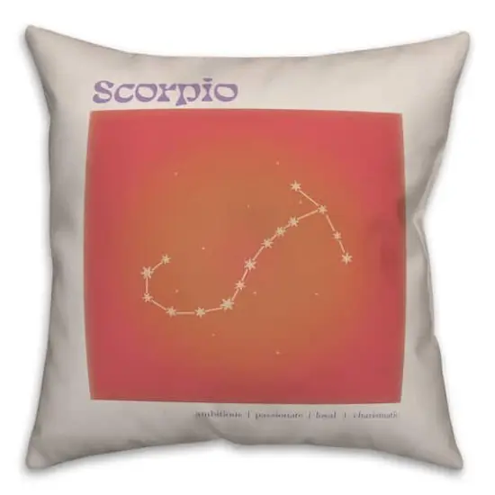 18" Retro Scorpio Horoscope Spun Poly Pillow {1}