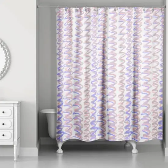 74" Squiggles Shower Curtain Purple {3}