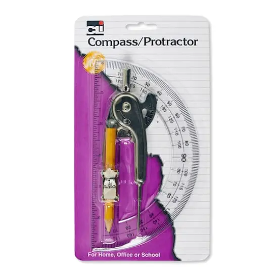 Charles Leonard Ball Bearing Compass & Protractor Combo Set, 12ct. {1}