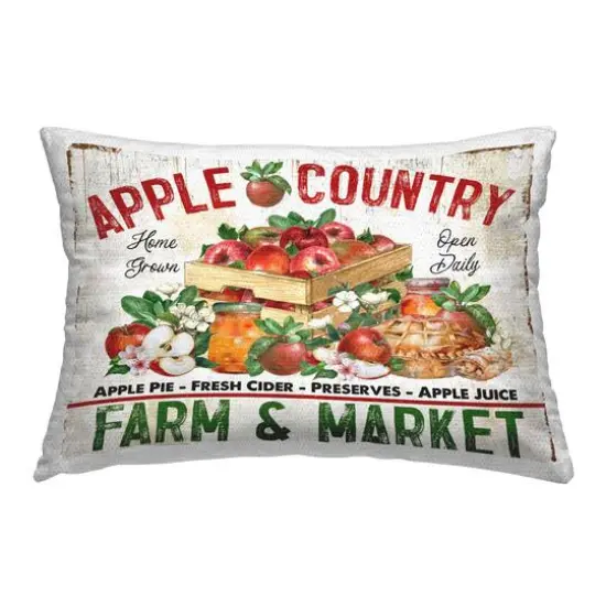 Stupell Industries Apple Country Market Outdoor Printed Pillow {1}