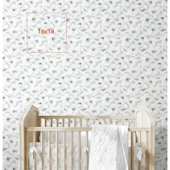 RoomMates Tamara Day Hawthorn Blossom Peel & Stick Wallpaper Gray {7}