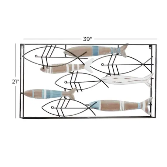 Black Metal Coastal Wall Decor 21" x 39" x 2" {8}