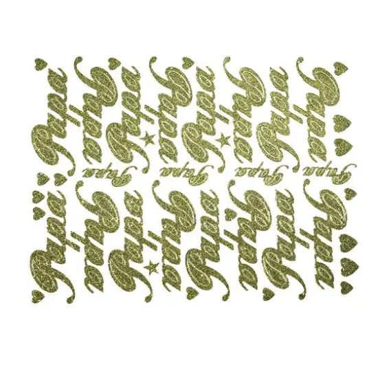 JAM Paper Papa Gold Script Floral Adhesive {1}