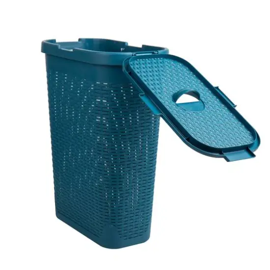 Mind Reader 23.5" Plastic Slim Laundry Hamper Blue {6}