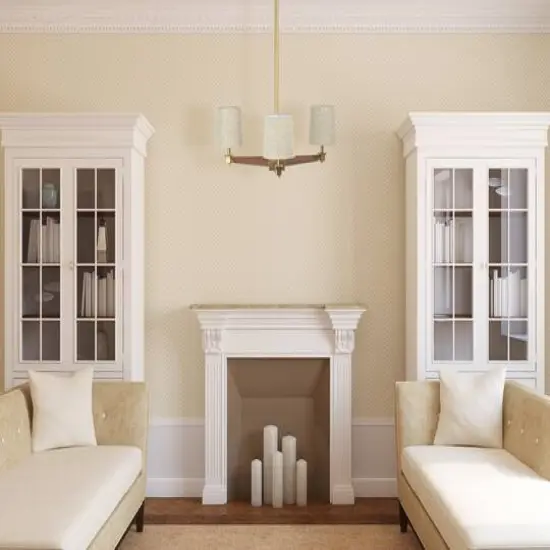 Hello Honey&reg; 37.5" Wood & Metal Chandelier with Linen Shades {5}