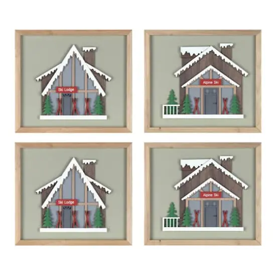 Framed Ski Lodge Wall Art Set {1}