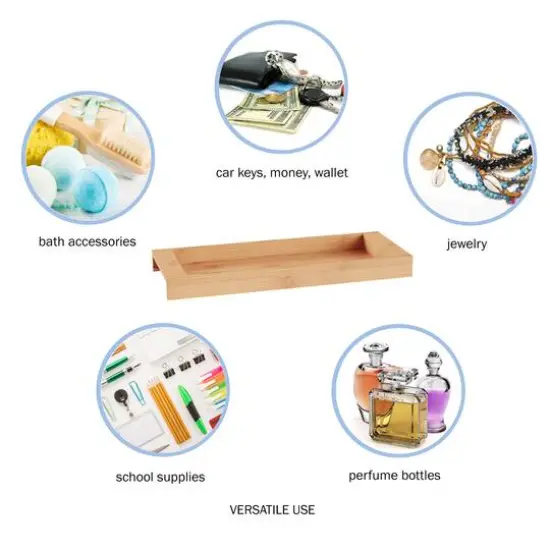 Hastings Home Bamboo Bathroom & Vanity Tray, 16" x 6" {6}