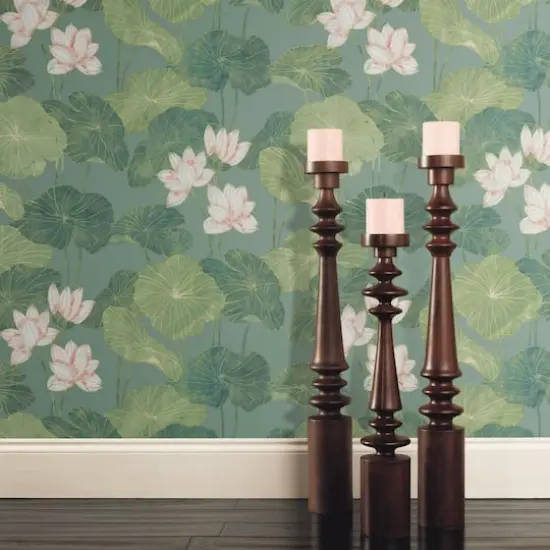 RoomMates Lily Pad Peel & Stick Wallpaper Blue/Green {4}