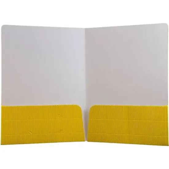 JAM Paper Corrugated Textured 2-Pocket Folders, 6ct. Yellow {4}