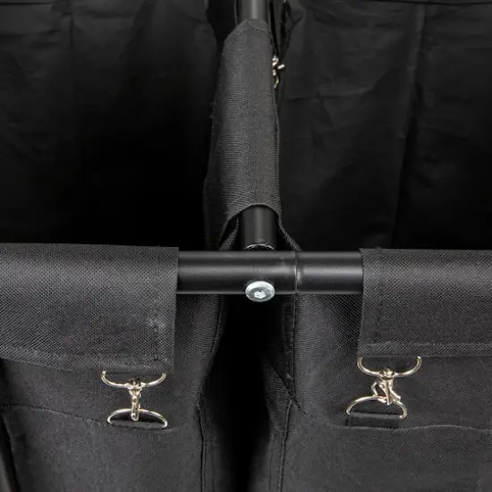 Household Essentials 34" Long Black 3-Bag Rolling Laundry Sorter {7}