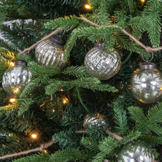 Hello Honey&reg; 6ft. Embossed Mercury Glass Ornament Garland {5}