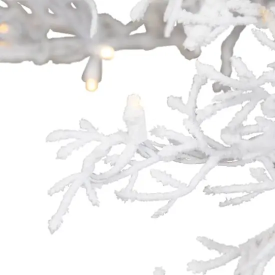 6ft. Pre-Lit Flocked Twig Artificial Christmas Tree, Warm White LED Lights {7}