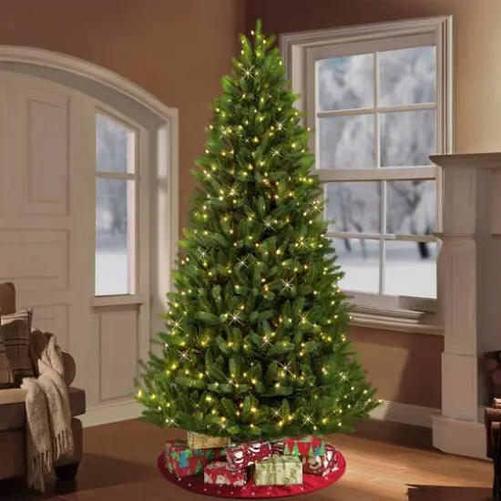 4.5ft. Pre-Lit Glacier Fir Artificial Christmas Tree, Clear Lights {3}