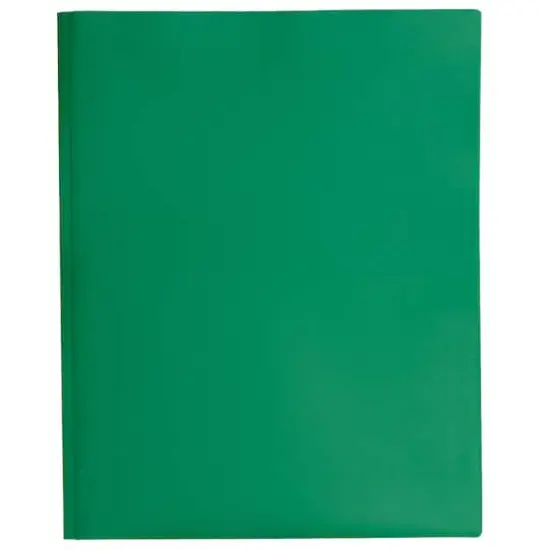 JAM Paper 9.5" x 11" Plastic 2 Pocket School POP Folders with Clasps, 6ct. Green {7}