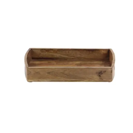 Light Brown Mango Wood Rustic Tray Set {6}