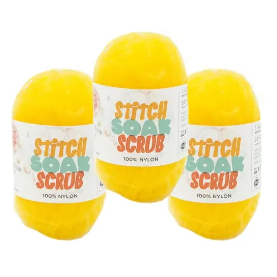 3 Pack Lion Brand&reg; Stitch Soak Scrub Yarn Cyber Yellow {1}