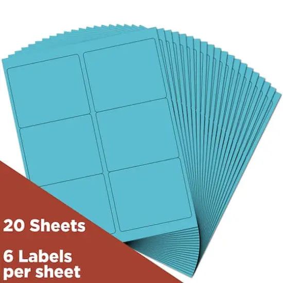 JAM Paper Adhesive Shipping Labels, 3.33" x 4" Blue {4}