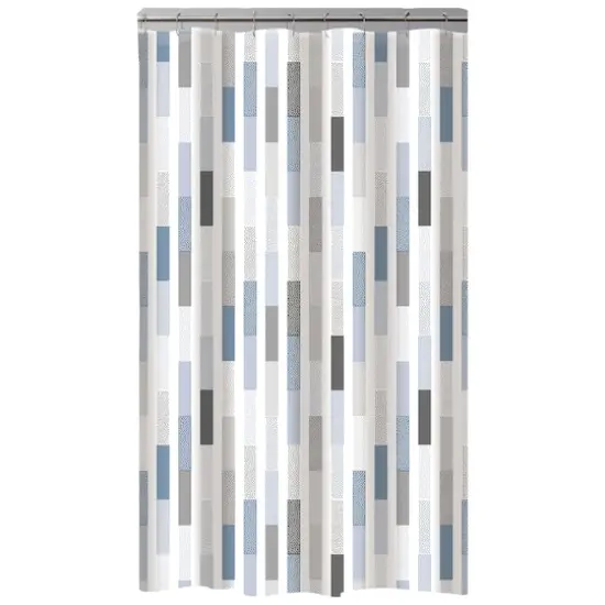 Bath Bliss Staggered Design Shower Curtain {1}