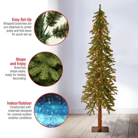 6 ft. Pre-Lit Hickory Cedar Artificial Christmas Tree, Clear Lights {6}