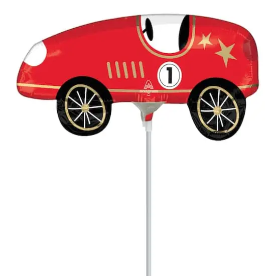14" Race Cars Foil Stick Balloon {1}