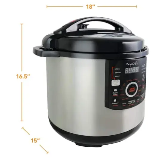 Megachef 12qt. Steel Digital Pressure Cooker With 15 Presets & Glass Lid {4}