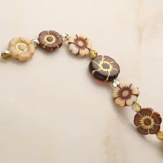 Honey Autumn Czech Glass Flower Bead Mix by Bead Landing&trade; {6}
