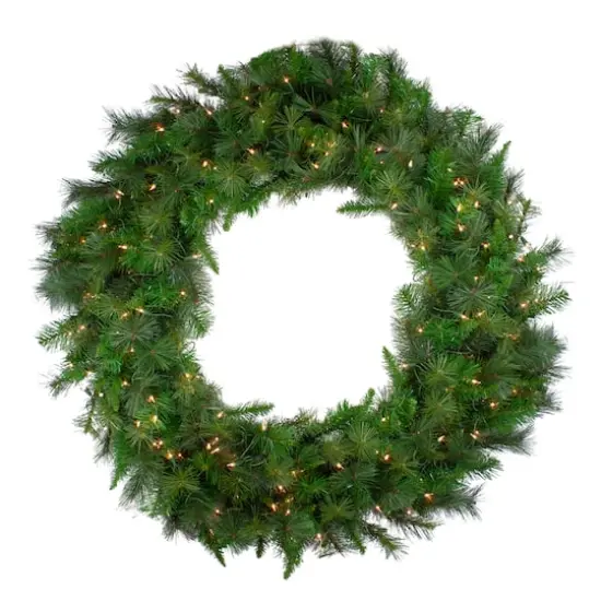 60" Pre-Lit LED Artificial Christmas Canyon Pine Wreath {1}