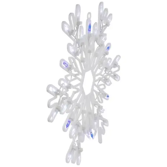 15" LED Pure White & Blue Snowflake Christmas Window Silhouette D&eacute;cor {10}