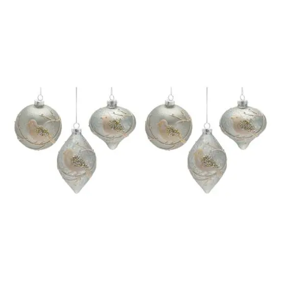 6ct. Assorted Beaded Glass Bird Ornament Set {7}