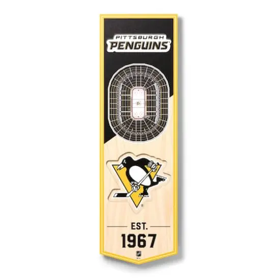 19" NHL 3D StadiumView Banner Pittsburgh Penguins {1}