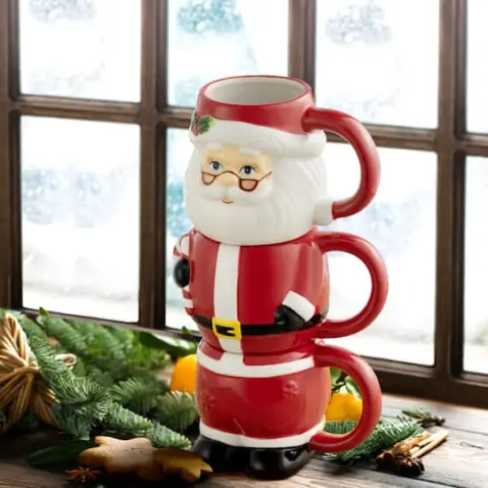12oz. Santa Stacking Mug Set {4}