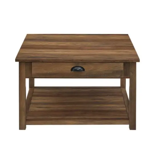 Walker Edison 30" Reclaimed Barnwood Square Country Coffee Table {7}