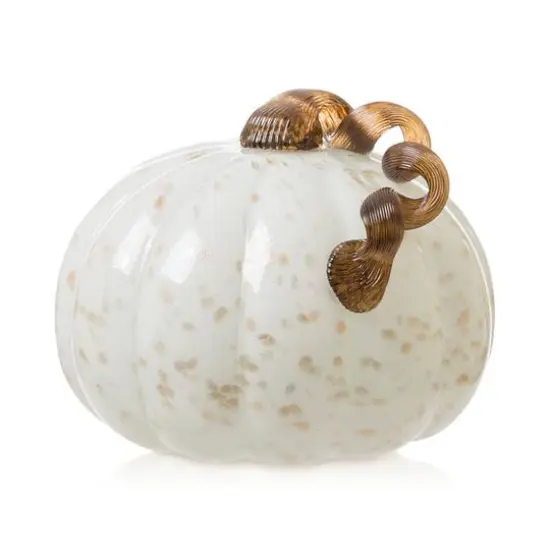 Glitzhome&reg; Glass Pumpkin, Golden & White  {8}