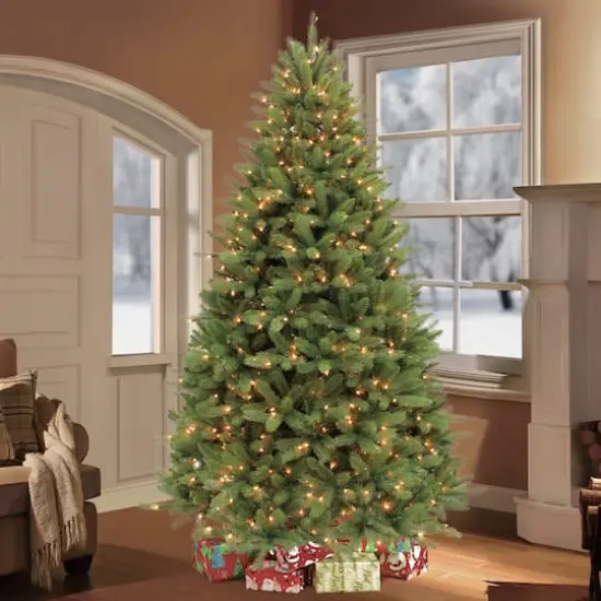 7.5ft. Pre-Lit Douglas Fir Premier Artificial Christmas Tree, Clear Lights {3}