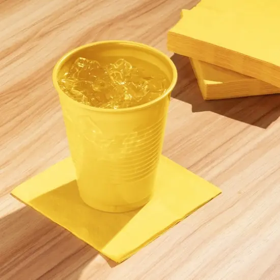 Hoffmaster 16oz. Plastic Cups, 20ct. Yellow {4}
