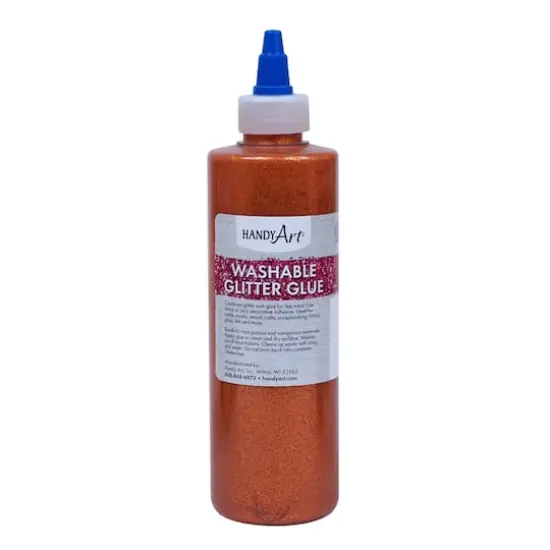 Handy Art&reg; 8oz. Washable Glitter Glue, 6ct. Orange {4}