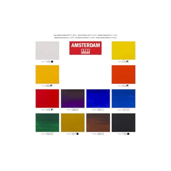 Amsterdam Standard Series 12 Color General Selection Acrylic Paint Set {4}
