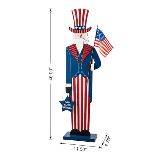 Glitzhome&reg; 40" Patriotic America Uncle Sam Porch D&eacute;cor {9}