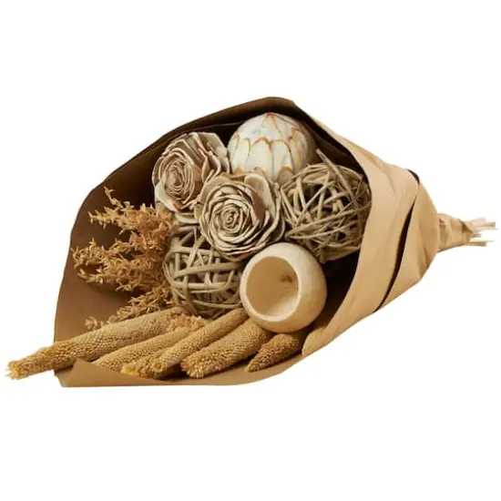 Light Brown Dried Floral Foliage Arrangement {3}