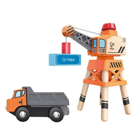 Hape Large Boom Crane & Truck Set {5}
