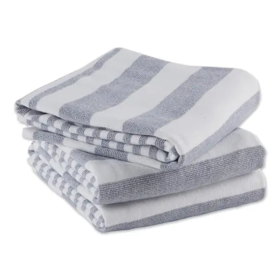 DII&reg; French Blue Nautical Stripe Terry Dishtowels, 3ct. {3}