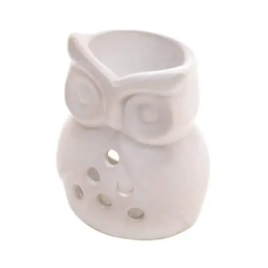 4" Ceramic Charming Owl Candle Oil Warmer {1}